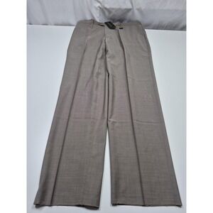 Zanieri Suit Pants Mens 42x37 Brown Wool 100s Natural Stretch Italy Unhemmed